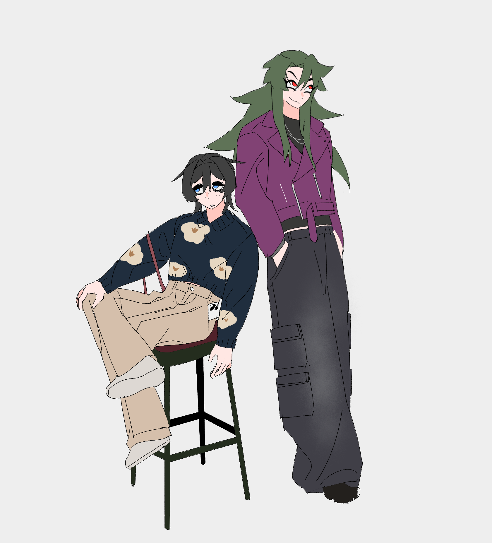 옷 디자인 커미션 받은거 그리기